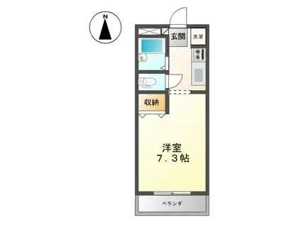 エスポワール倉敷(1K/2階)の間取り写真