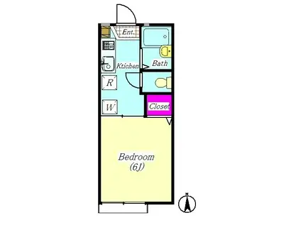 メゾン飯野(1K/1階)の間取り写真