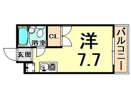 サンガーデンルームⅠ(1K/1階)の間取り写真