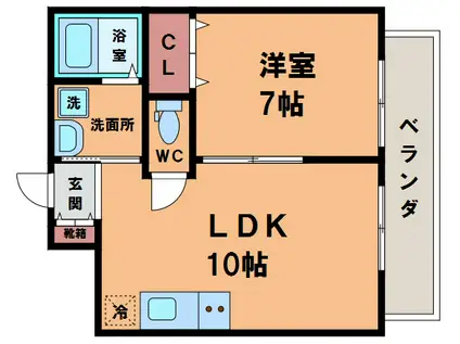 ベルメゾン 豊島(1LDK/3階)の間取り写真