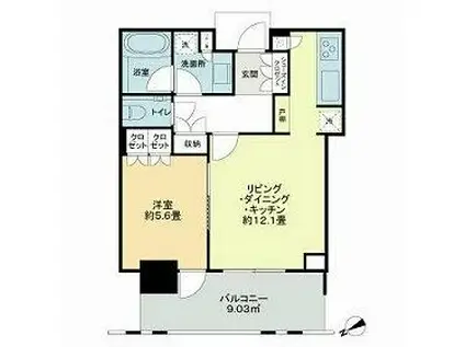 パークコート六本木ヒルトップ(1LDK/5階)の間取り写真