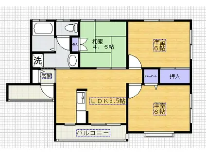 ウィンドミル波崎弐番館(3DK/1階)の間取り写真