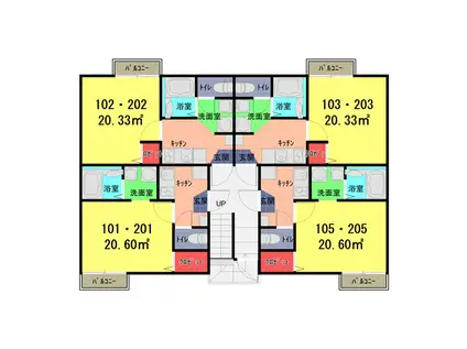 ソフィアテラス武里(1K/1階)の間取り写真