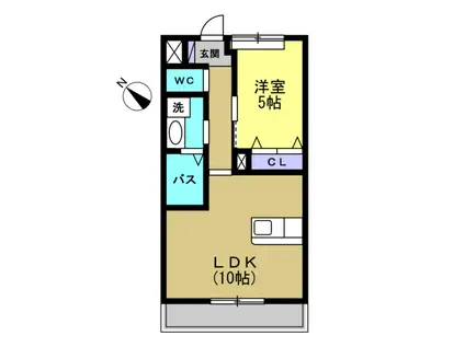 サン ハーレ(1LDK/1階)の間取り写真