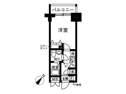 レジディア日本橋人形町II(1K/12階)の間取り写真