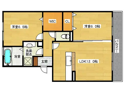 ジラソーレ(2LDK/2階)の間取り写真