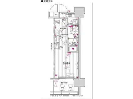グランド・ガーラ川崎西口(1K/8階)の間取り写真