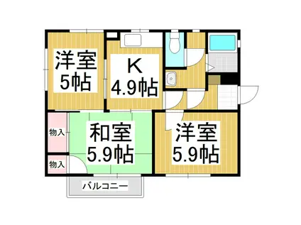 エスポアールSHODAV(3K/2階)の間取り写真