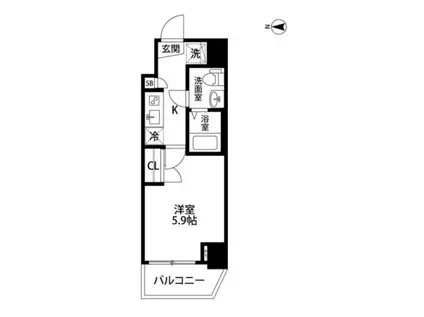 FROMA MONZANNAKACHO RIVER SIDE(1K/6階)の間取り写真