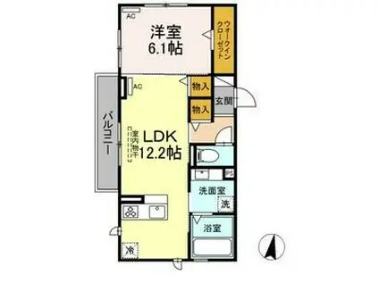 シリウス(1LDK/2階)の間取り写真