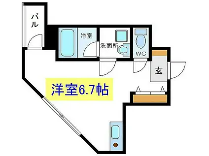 フラシア亀戸(1K/2階)の間取り写真