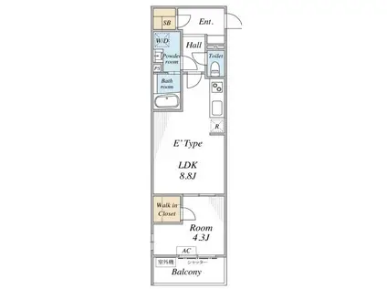 リブリ・小田急相模原(1LDK/3階)の間取り写真