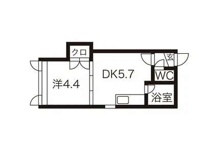 アーバンコート麻生X(1DK/2階)の間取り写真