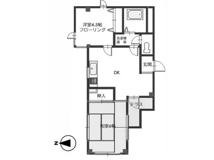 ホーマット北浦和(2DK/3階)の間取り写真