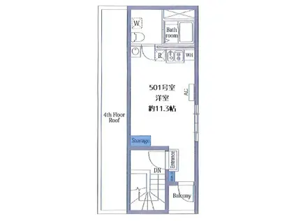 GRANDEUR大塚(ワンルーム/5階)の間取り写真