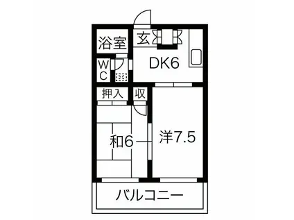 エトワール A(2DK/2階)の間取り写真