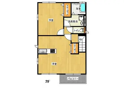 ブラウニー(1LDK/2階)の間取り写真