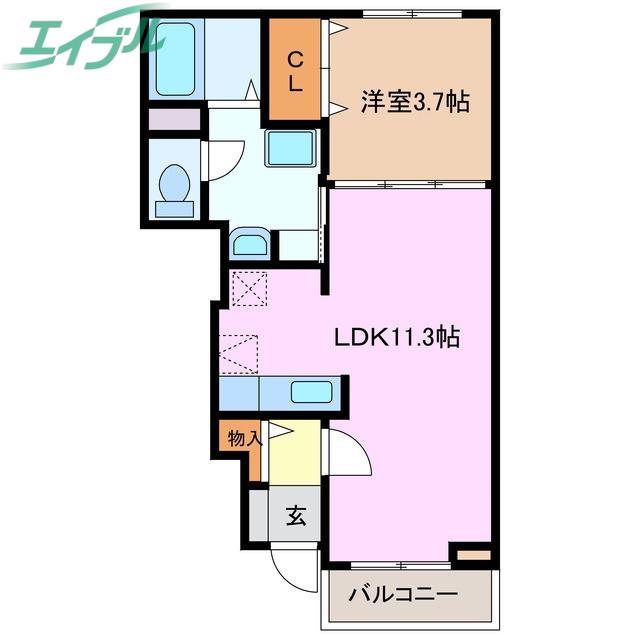 エーデルフィット(1LDK/1階)の間取り写真