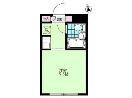 リバーサイド江戸川橋(ワンルーム/4階)の間取り写真