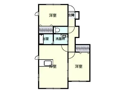 フェルミエB(2LDK/1階)の間取り写真