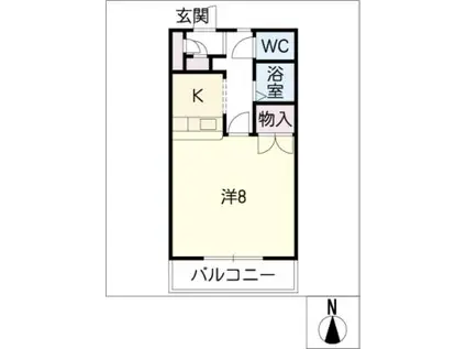 アネックス豊II(1K/1階)の間取り写真