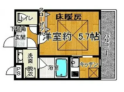 ヴィンヤード鷺沼(1K/2階)の間取り写真