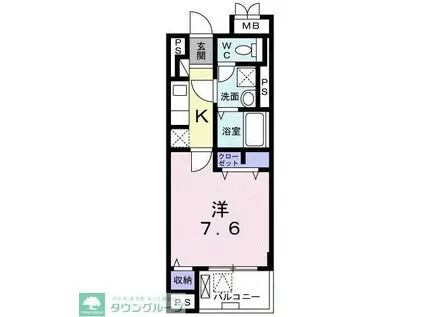 ヴァンベールMK(1K/3階)の間取り写真