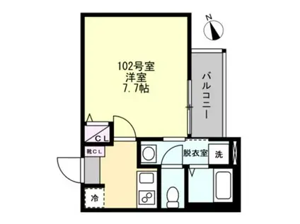 ベイルーム藤沢長後(1K/1階)の間取り写真