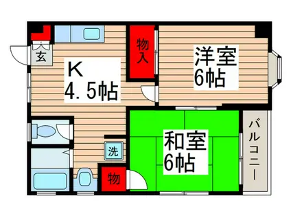 フレグランス湯浅(2K/2階)の間取り写真