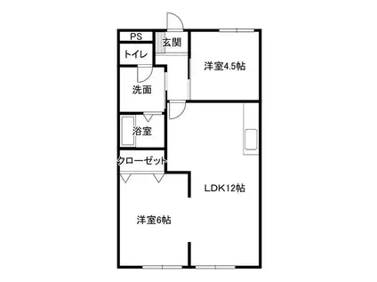 三宅ハイツ(2LDK/2階)の間取り写真