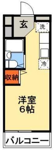 サザンクロスハイム(ワンルーム/1階)の間取り写真