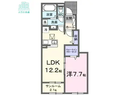 グランフィオーレII(1LDK/1階)の間取り写真
