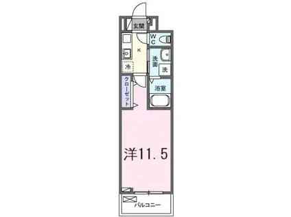 たばさはうすII(1K/3階)の間取り写真