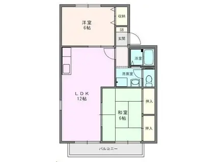 エスポワールIIIIII(2LDK/2階)の間取り写真