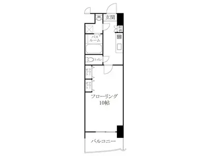 ロイヤルコンフォート渡辺通(1K/17階)の間取り写真