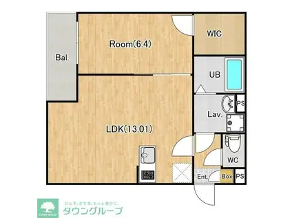 ジーメゾン八王子千人町(1LDK/1階)の間取り写真