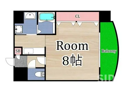 リーヴァメイ(ワンルーム/9階)の間取り写真