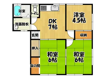 センチュリー7 アパート(3DK/2階)の間取り写真