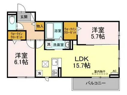 パークN(2LDK/2階)の間取り写真