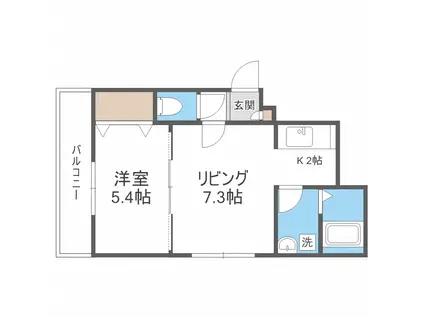 ムーンフェイス(1LDK/2階)の間取り写真