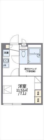 レオパレスクレール方丈(1K/2階)の間取り写真