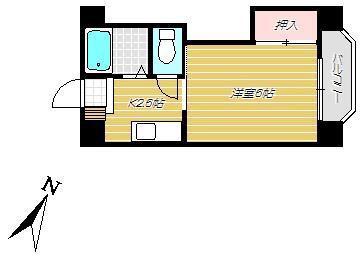 居川ビル(1K/2階)の間取り写真