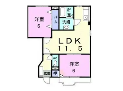 サンパティーク 大泉(2LDK/1階)の間取り写真