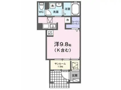  谷津1丁目アパート(ワンルーム/1階)の間取り写真