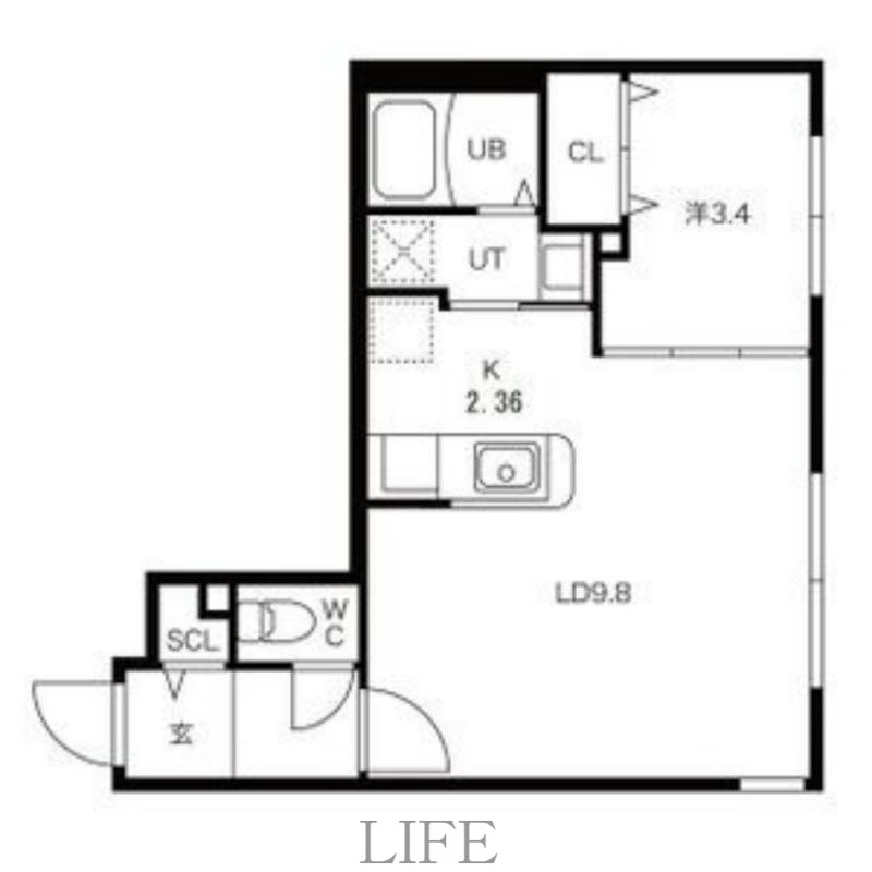LA CASA DEL SOLE(1LDK/3階)の間取り写真