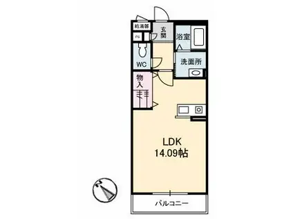 セピアディアコートA棟(ワンルーム/1階)の間取り写真