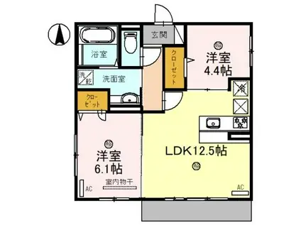 ヴェラ ロホ(2LDK/3階)の間取り写真