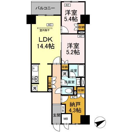 サンジョイアゼロ(2SLDK/2階)の間取り写真
