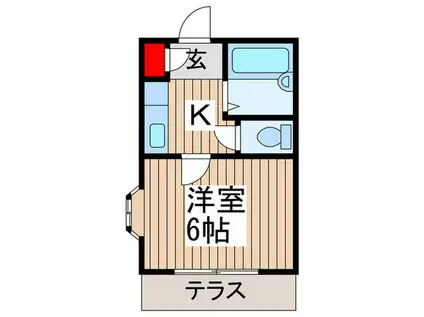 ガーデンハイム(1K/1階)の間取り写真