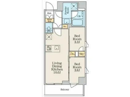 クレストコート本所吾妻橋ノース(2LDK/11階)の間取り写真